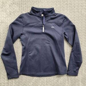 KJUS Girls Jade Half-Zip Fleece-Lined Pullover Blue 164 EU (Age‎ 14-15) Golf